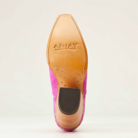 Ariat Pink Suede Ankle Booties - Picture 4 of 9
